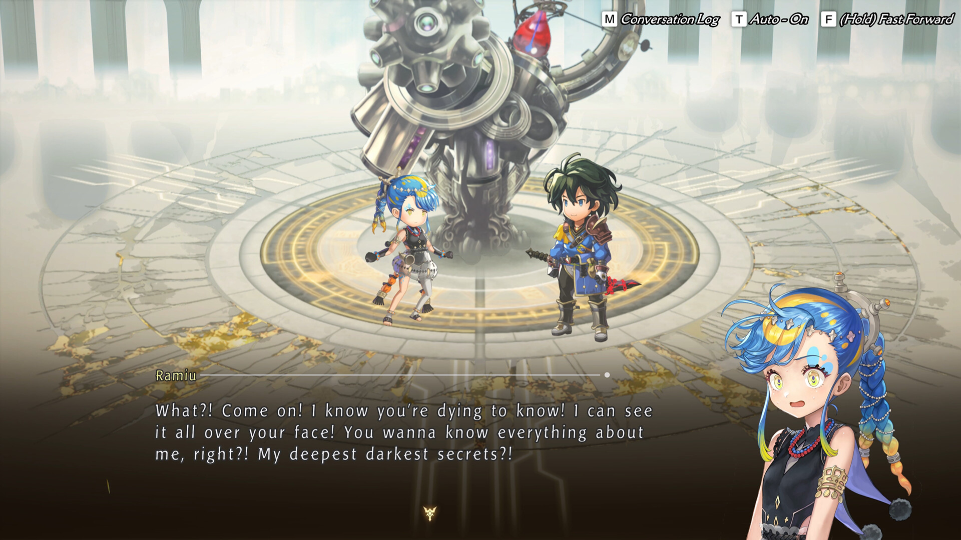 Dialogue scene introducing Ramiu